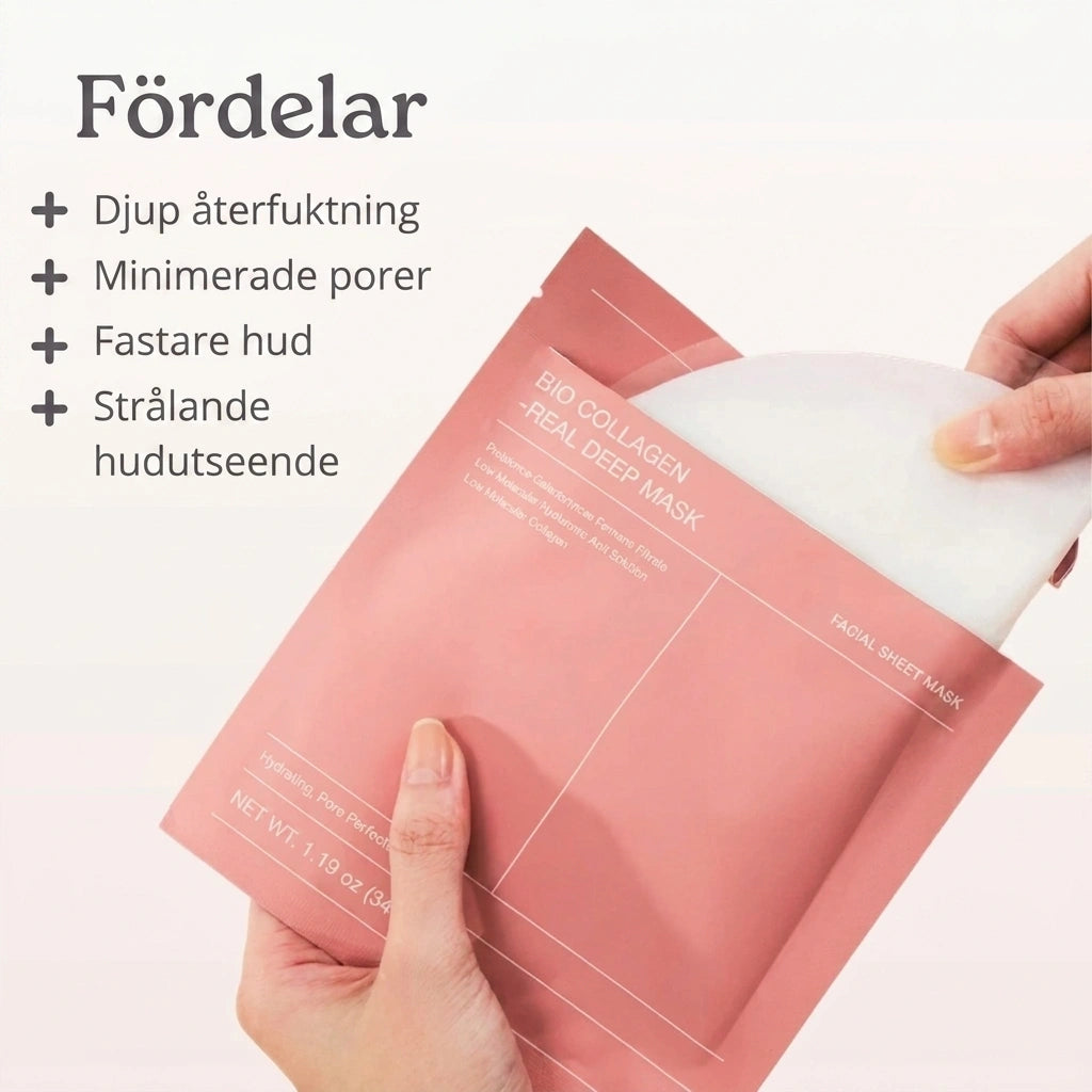 4× bio-kollagen fuktgivande masker
